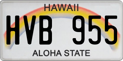 HI license plate HVB955