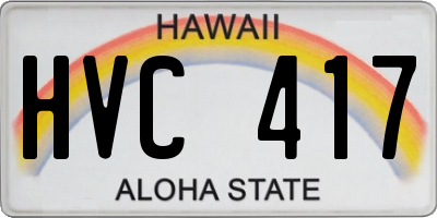 HI license plate HVC417