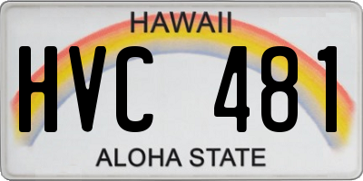 HI license plate HVC481