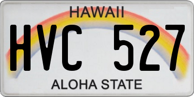 HI license plate HVC527