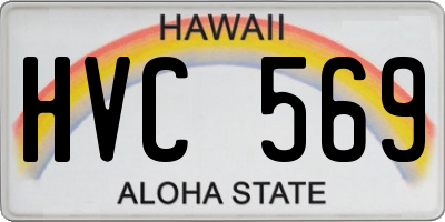 HI license plate HVC569