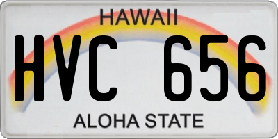 HI license plate HVC656