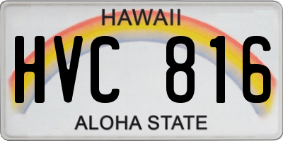 HI license plate HVC816