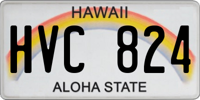 HI license plate HVC824