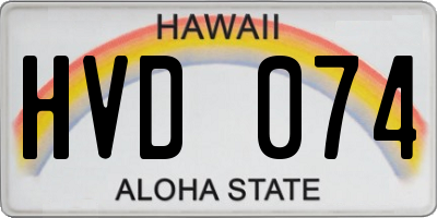 HI license plate HVD074