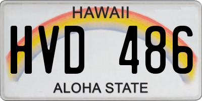 HI license plate HVD486