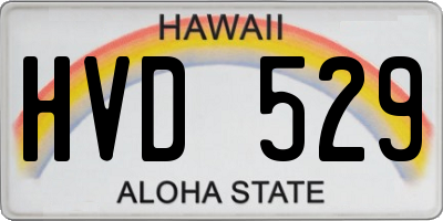 HI license plate HVD529