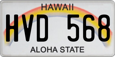 HI license plate HVD568