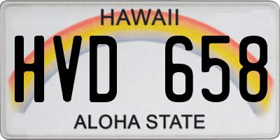 HI license plate HVD658