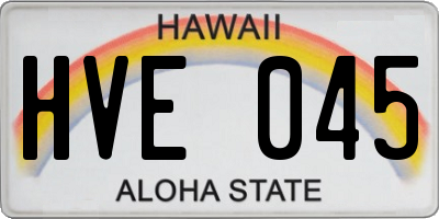 HI license plate HVE045