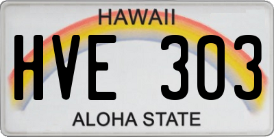 HI license plate HVE303