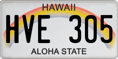 HI license plate HVE305