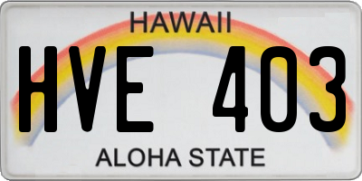 HI license plate HVE403