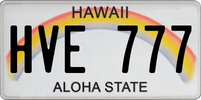 HI license plate HVE777