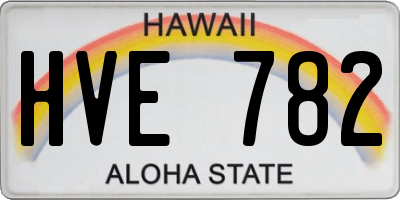 HI license plate HVE782