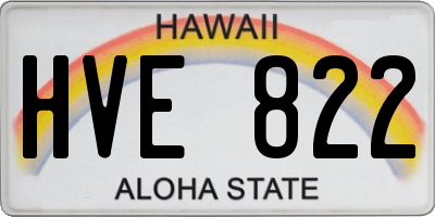 HI license plate HVE822