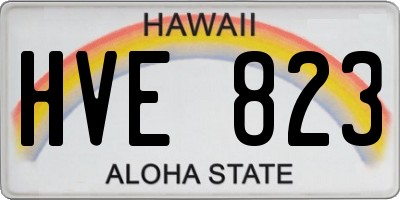 HI license plate HVE823