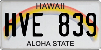 HI license plate HVE839