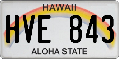 HI license plate HVE843