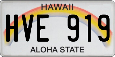 HI license plate HVE919
