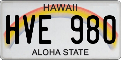 HI license plate HVE980