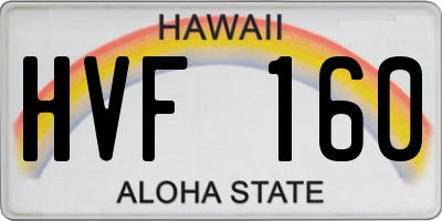 HI license plate HVF160