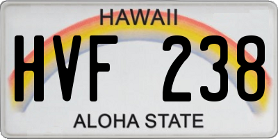 HI license plate HVF238