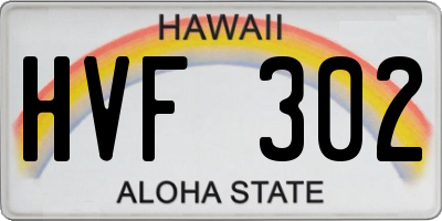 HI license plate HVF302