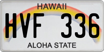 HI license plate HVF336