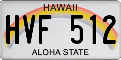 HI license plate HVF512