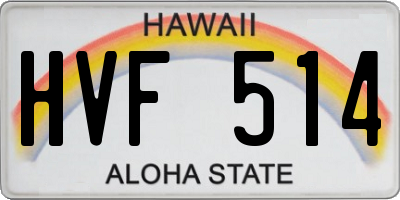 HI license plate HVF514