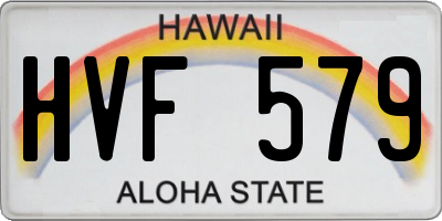 HI license plate HVF579