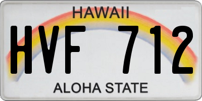 HI license plate HVF712