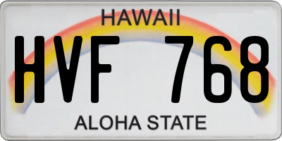 HI license plate HVF768