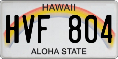 HI license plate HVF804