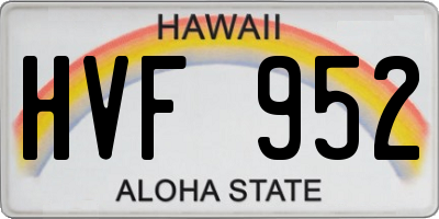 HI license plate HVF952