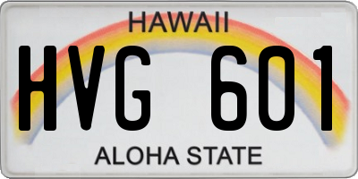 HI license plate HVG601