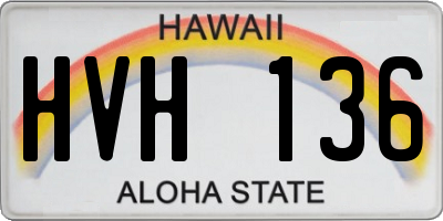 HI license plate HVH136