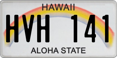 HI license plate HVH141
