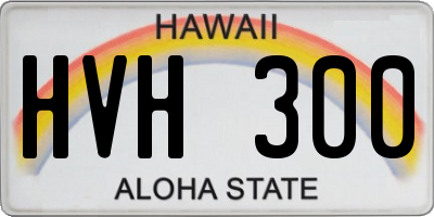HI license plate HVH300