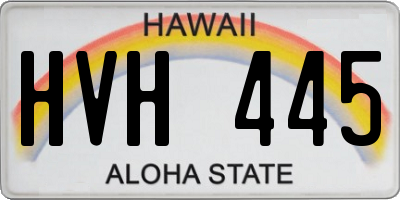 HI license plate HVH445