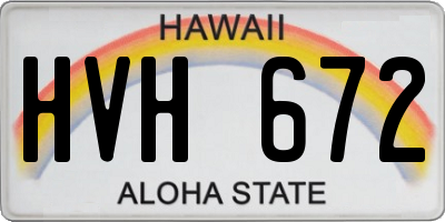 HI license plate HVH672