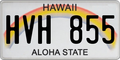 HI license plate HVH855