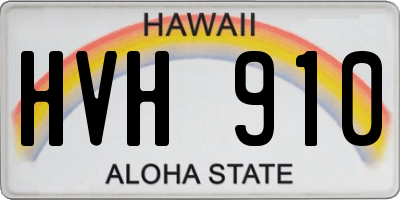 HI license plate HVH910