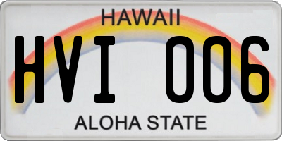 HI license plate HVI006