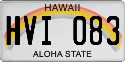 HI license plate HVI083