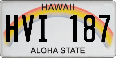 HI license plate HVI187