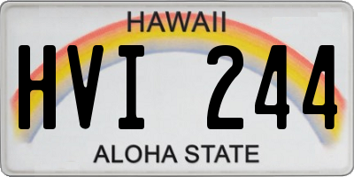 HI license plate HVI244