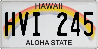 HI license plate HVI245