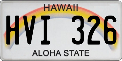 HI license plate HVI326